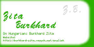 zita burkhard business card